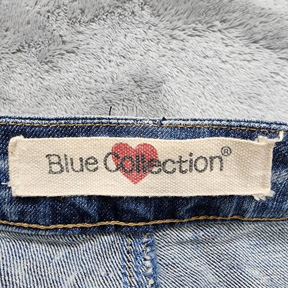 Vintage Y2K Blue Collection Skirt Womens 33 Blue Denim Cargo Front Slit Mini - Picture 4 of 9